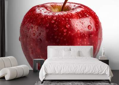 red apple isolated on transparent background Wall mural