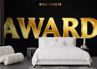 Gold Award Editable Vector 3D Text Effect Wall mural