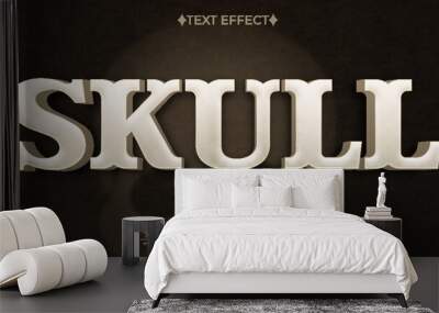 Skull Editable Vector 3d Text Effect Wall mural