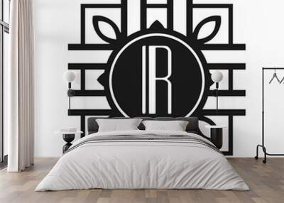 Art Deco Modern monogram Wall mural