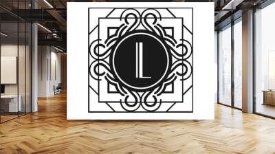 Art Deco Modern monogram Wall mural