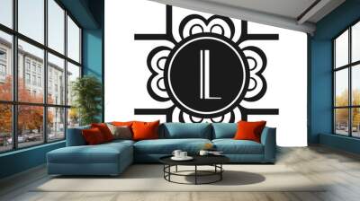 Art Deco Modern monogram Wall mural