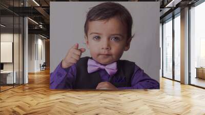 portrait of little man reading the word of God Wall mural