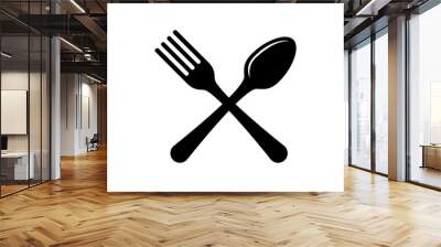 Fork & Spoon Restaurant Icon Wall mural