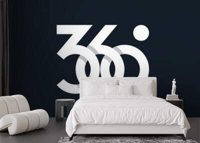 360 degree logo line white Wall mural