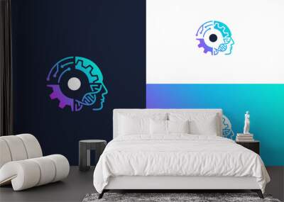 abstract AI tech logo vector Wall mural