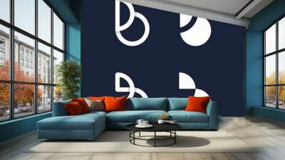 abstract lowercase B letter logo set Wall mural