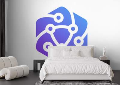 abstract tech logo polygon shape Wall mural