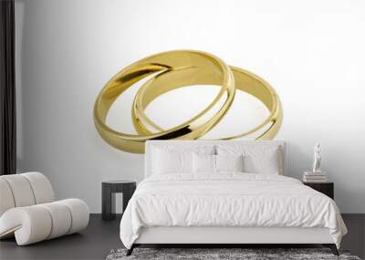 old wedding rings (clipping path ) Wall mural