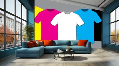 coloured blank t-shirts template set Wall mural