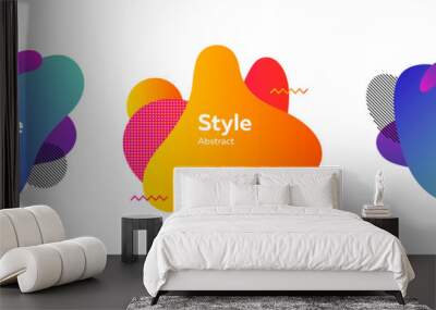 Composition of dynamical figure templates. Advertising concept Wall mural