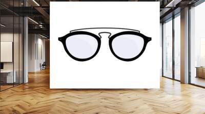 Glasses vector illustration. Eyeglasses with black frames of different shape on white background Wall mural