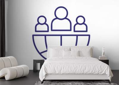 International community line icon. Globe, hemisphere, people, team. Global networking concept. Can be used for topics like multinational corporation, teamwork, communication Wall mural