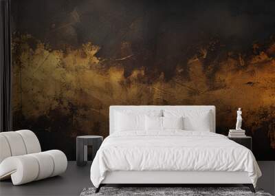 black and gold grunge texture as a background Wall mural