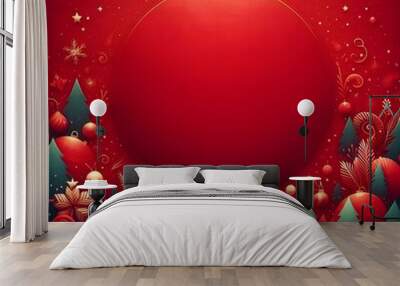 christmas background with balls Wall mural