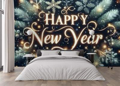 Happy new year 2025, new year, new year eve, new, year eve Wall mural