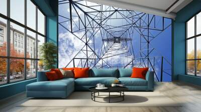 High voltage electric tower line Wall mural