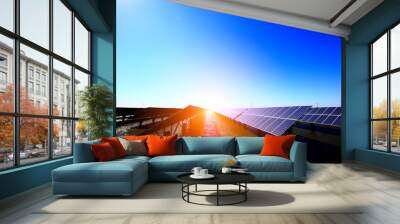 Solar panels on the water Wall mural