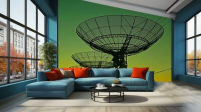 The silhouette of a radio telescope observatory Wall mural