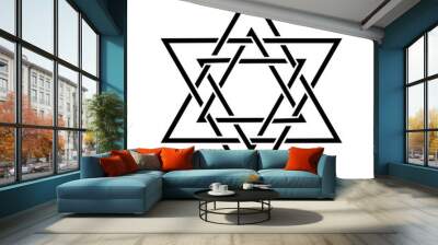 seal of solomon star of david for icon symbol logo design isolated on white background. vector illustration Wall mural