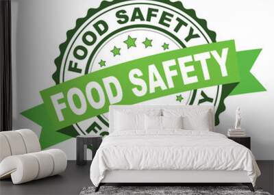 Green rubber stamp with food safety concept Wall mural