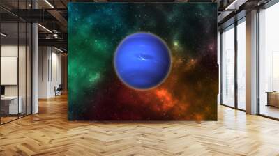 Neptune planet in outer space. Elements of this image furnished by NASA Wall mural