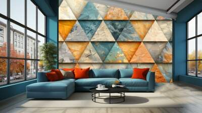 Abstract Triangle Background. 3D Triangles. Modern Wallpaper. Wall mural