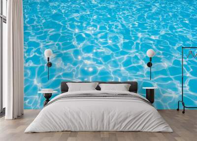 blue water in swimming pool Wall mural