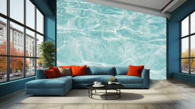 Closeup beautiful ripple water surface in pool for background Wall mural