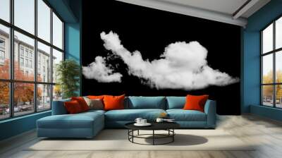 White cloud isolated on black background Wall mural