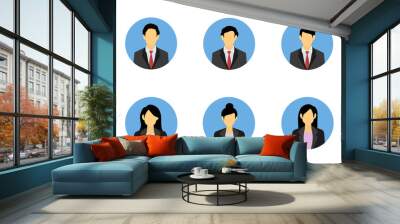 Business avatars man and woman icon flat design, vector illustration  Wall mural