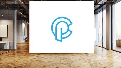 initial letter logo CP  inside C rounded lowercase  Wall mural