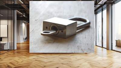 master key unlocked on wooden board Wall mural