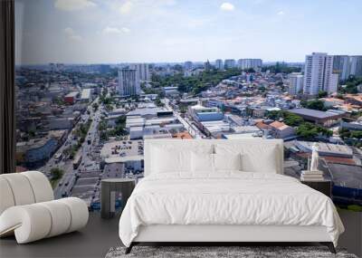 Aerial view of the city of Diadema, Sao Paulo, Brazil. Wall mural