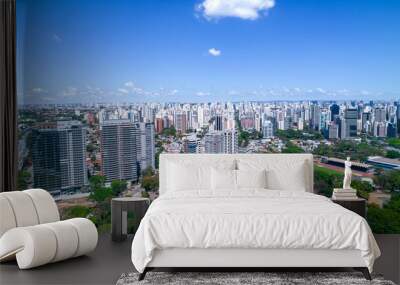 Aerial view of the city of São Paulo, Brazil.
In the neighborhood of Vila Clementino, Jabaquara, south side. Aerial drone photo. Avenida 23 de Maio in the background Wall mural