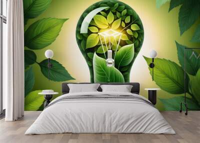 eco light bulb, energy concept Wall mural