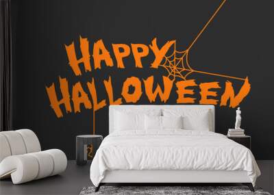 Happy Halloween Background with lettering and spooky elements. Vector Illustration in eps10 Wall mural