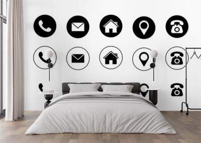 Set of essential icons for creating a poster Wall mural