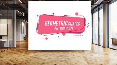 Set of modern organic shapes. Fluid vector trendy elements. Template graphics with geometric speech bubbles and banners with frames to put your own text Wall mural