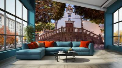 Low angle view of main church in Mogán, Gran Canaria, Spain Wall mural