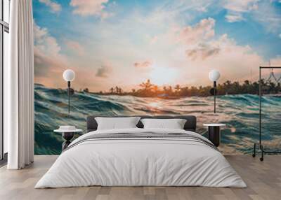 sunset in the caribbean sea Wall mural