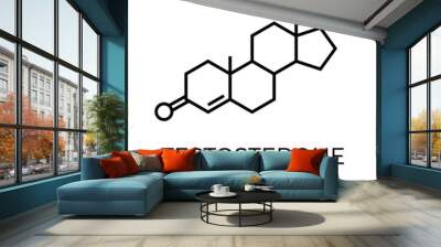 vector thin line icon of testosterone molecular structure. chemical formula Wall mural