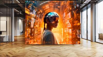 Visions of Tomorrow: Abstract Landscapes of Artificial Intelligence's Potential. Wall mural