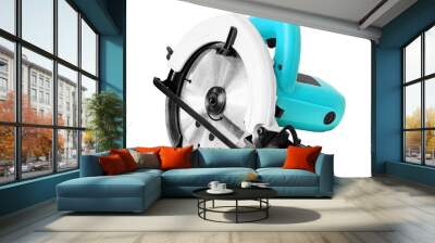 Power Tools, circular saw on white background Wall mural