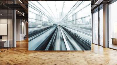 Motion blur of train Wall mural