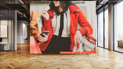 Shopping woman Wall mural