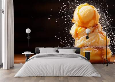 Balushahi glazed doughnut ice cream from Delhi India Wall mural