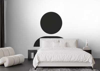 A simple, minimalist icon representing a user profile or avatar. The icon features a silhouette of a person with short hair in grayscale. Wall mural