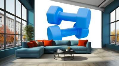 3d minimal dumbbell. workout or exercise concept. 3d illustration. Wall mural