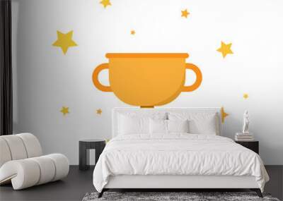 champion trophy. championship cup. prizes for winners. successful competitor. prize for winning contestant. golden trophy cup. vector flat design illustration. Wall mural